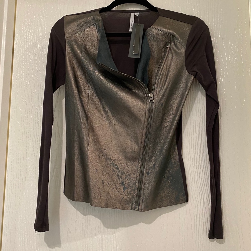 Michael Stars Leather Metallic Jacket- NWT - XS